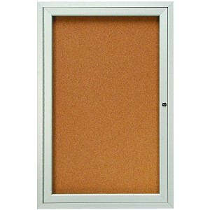 2 x 3' Enclosed Cork Board with Aluminum Frame - 1 EACH