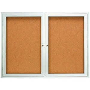 4 x 3' Enclosed Cork Board with Aluminum Frame - 1 EACH