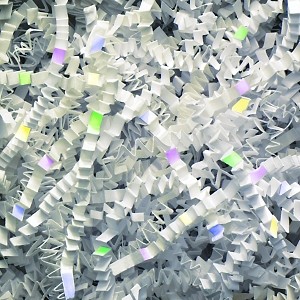 10 lb. Iridescent and White Blend Crinkle Paper - 10 LBS PER CASE