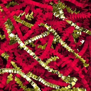 10 lb. Gold and Red Metallic Blend Crinkle Paper - 10 LBS PER CASE
