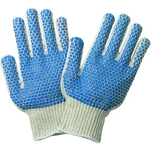 PVC Blue Dot Knit Gloves - Small - 12 PAIRS PER CASE